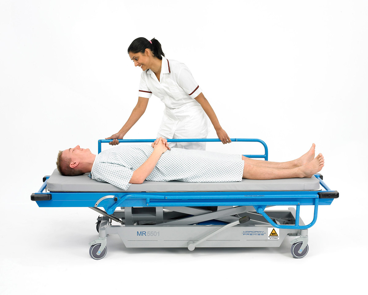 Picture 6 of Adjustable Height Patient Trolley
