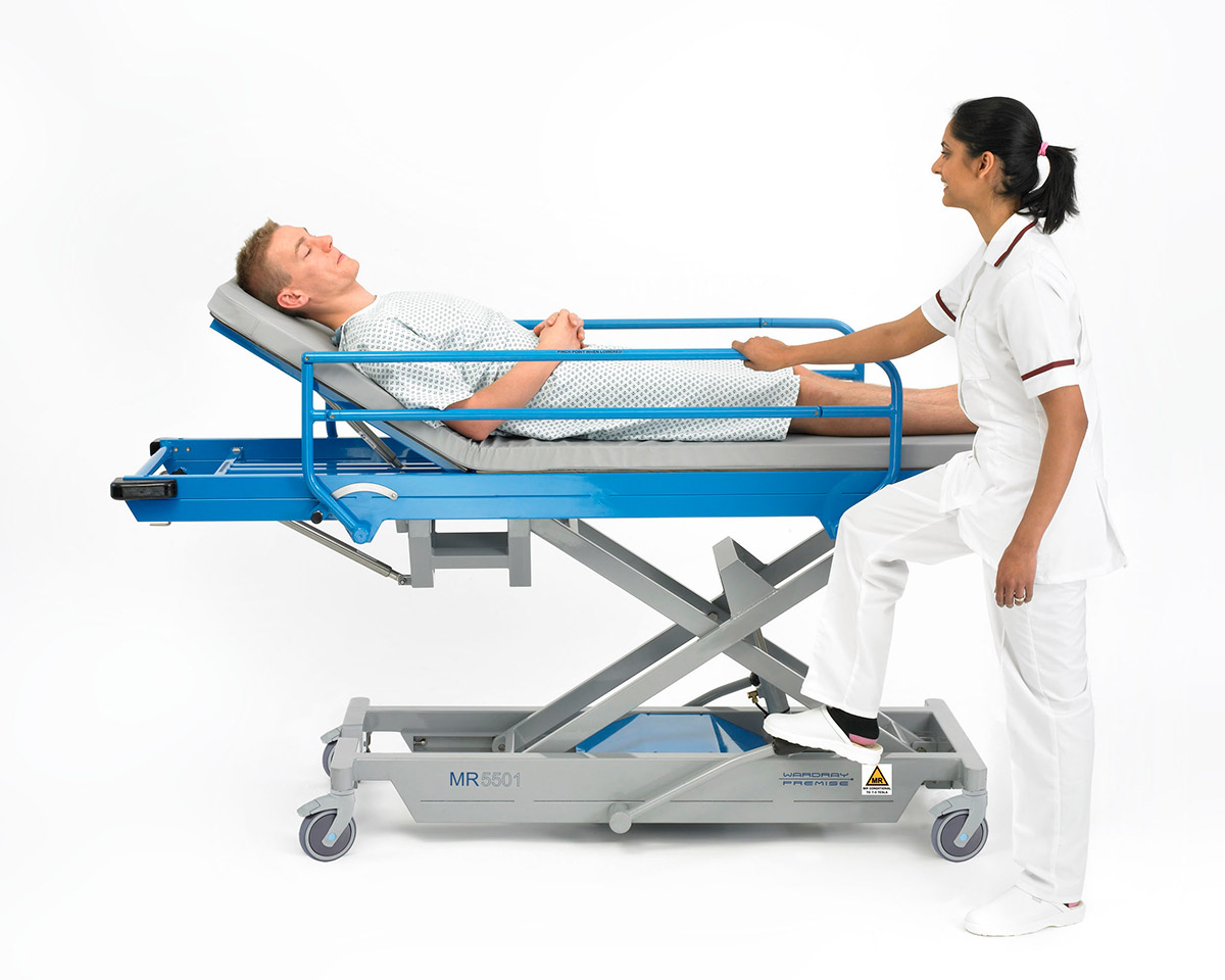 Picture 4 of Adjustable Height Patient Trolley